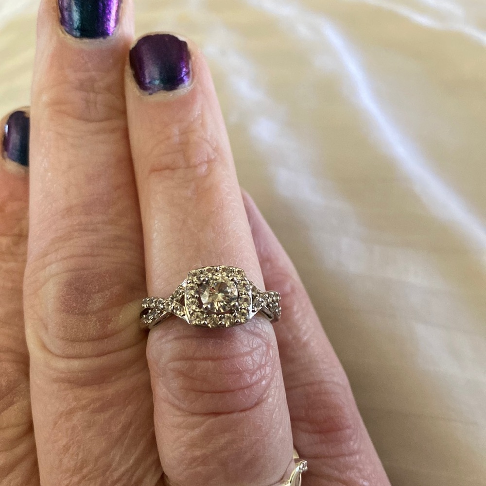 Brand new white sapphire sterling silver ring from JCPenney
